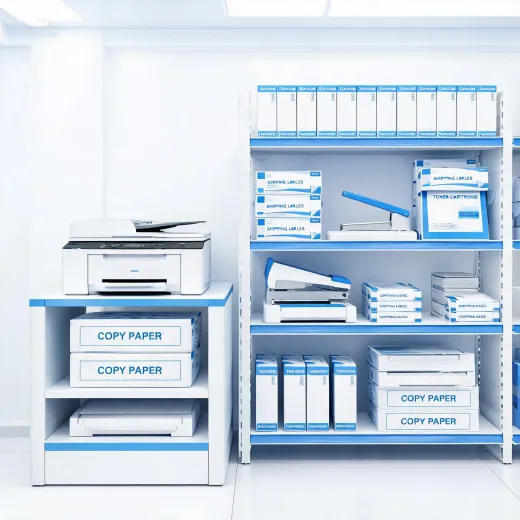 Printer stand and office consumables storage shelf
